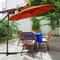 Costway 10FT Patio Offset Umbrella 32 Solar LED Light 360degrees Rotation Aluminum Beige/Blue/Turquoise/Navy/Orange/Burgundy/Gray